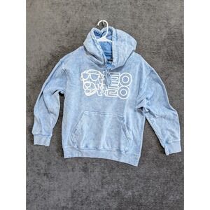 Raising Canes Neo Neo Hoodie Blue Mineral Wash Graphic Sweatshirt Small 1273